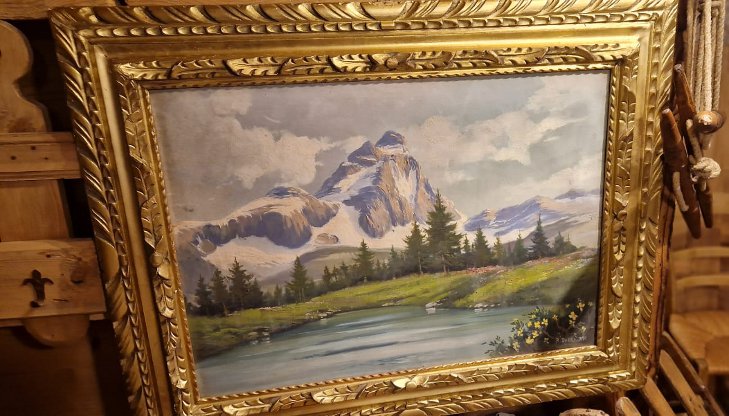 Tableau du Cervin et de son Lac Bleu Suisse